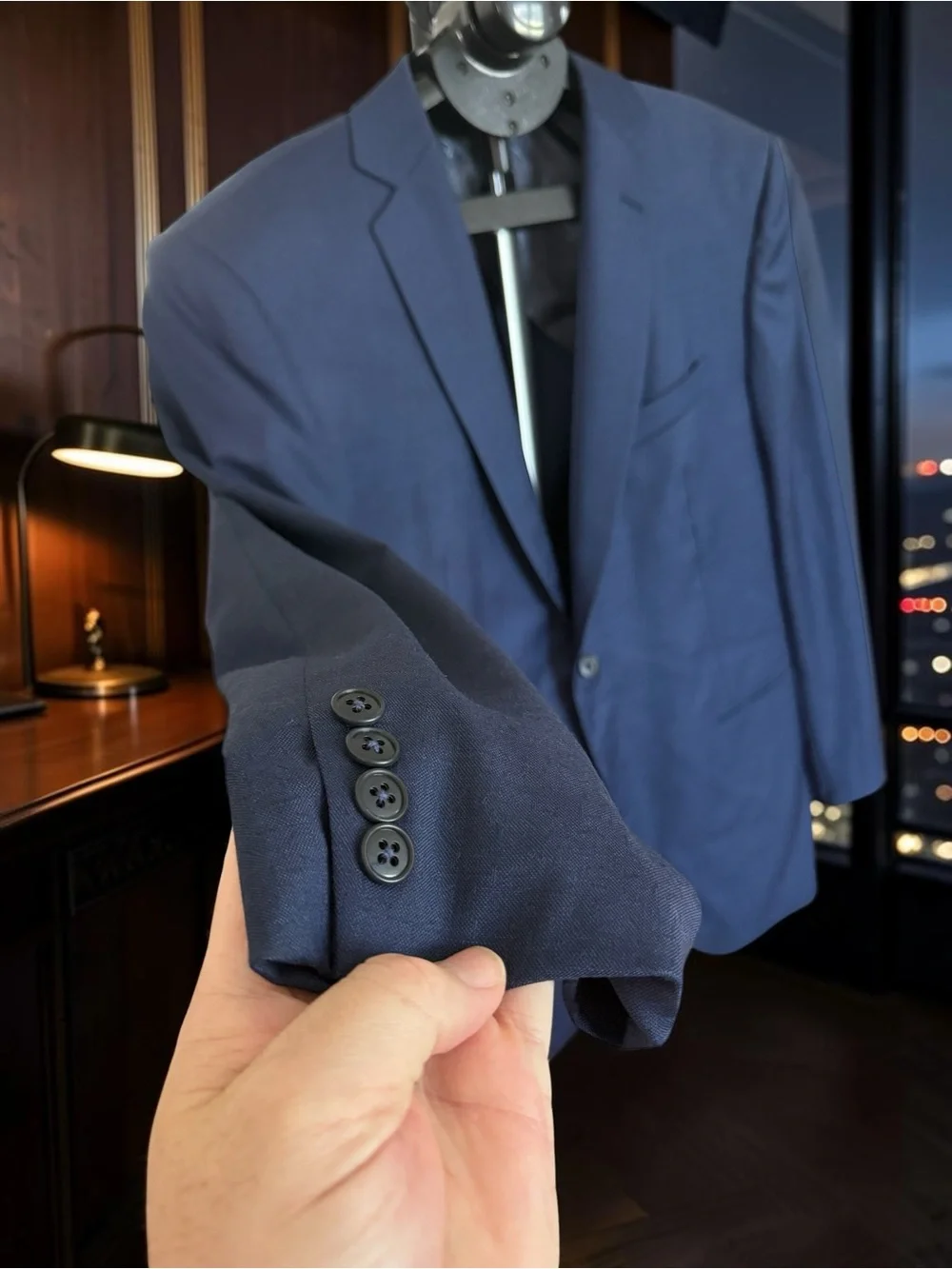 John Varvatos 44R BOND-JB Navy Wool Blazer Cerruti 1881 Fabric Signature Tailore